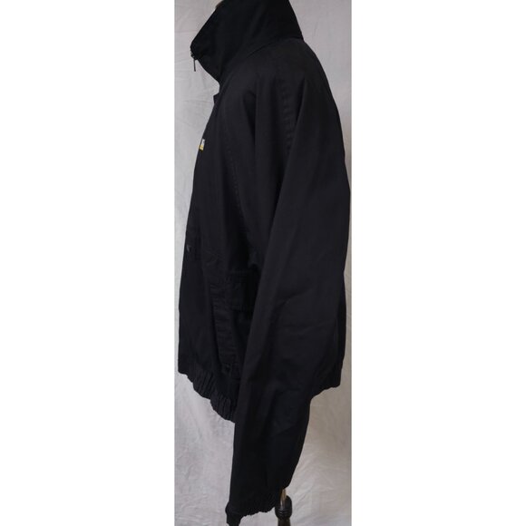 Vtg Turning Point CAT Mens XXL Black Zip Snap Caterpillar Lined Work Jacket Coat - Picture 4 of 14